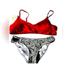 Hollister bottom Bikini and Red Top (S)
